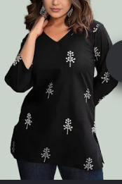Black Women's Short Kurti