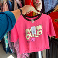 Moon Child Pink Women's Baby Tee (Fits XS, S & M)