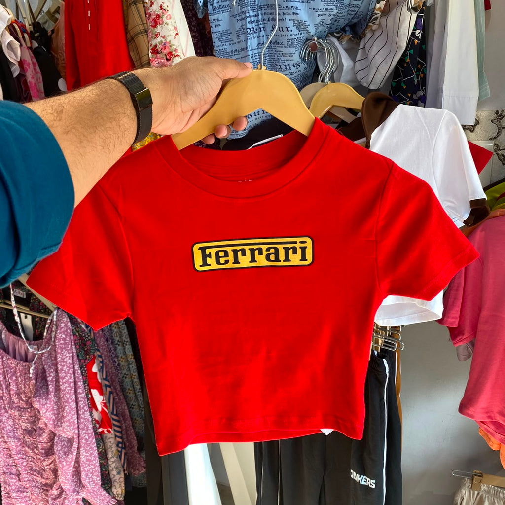 Ferrari Red Women's Baby Tee (Fits XS, S & M)