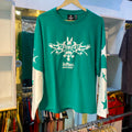 Lofter Green White Boxy Fit Tshirt (M Size)