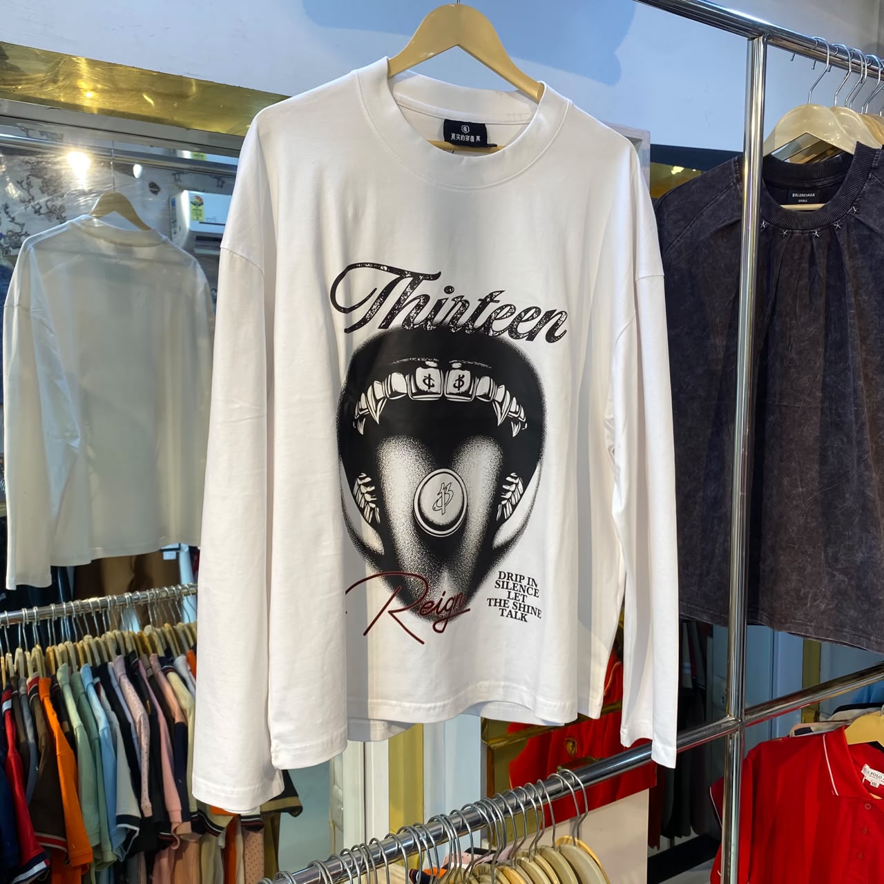 Thirteen "Imported" Cotton White Boxy Tee