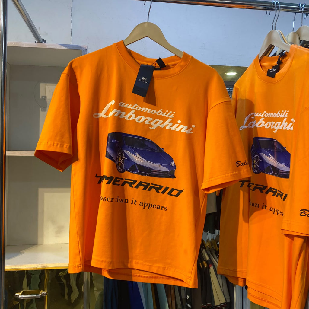 Car Orange Boxy Tee Heavy GSM