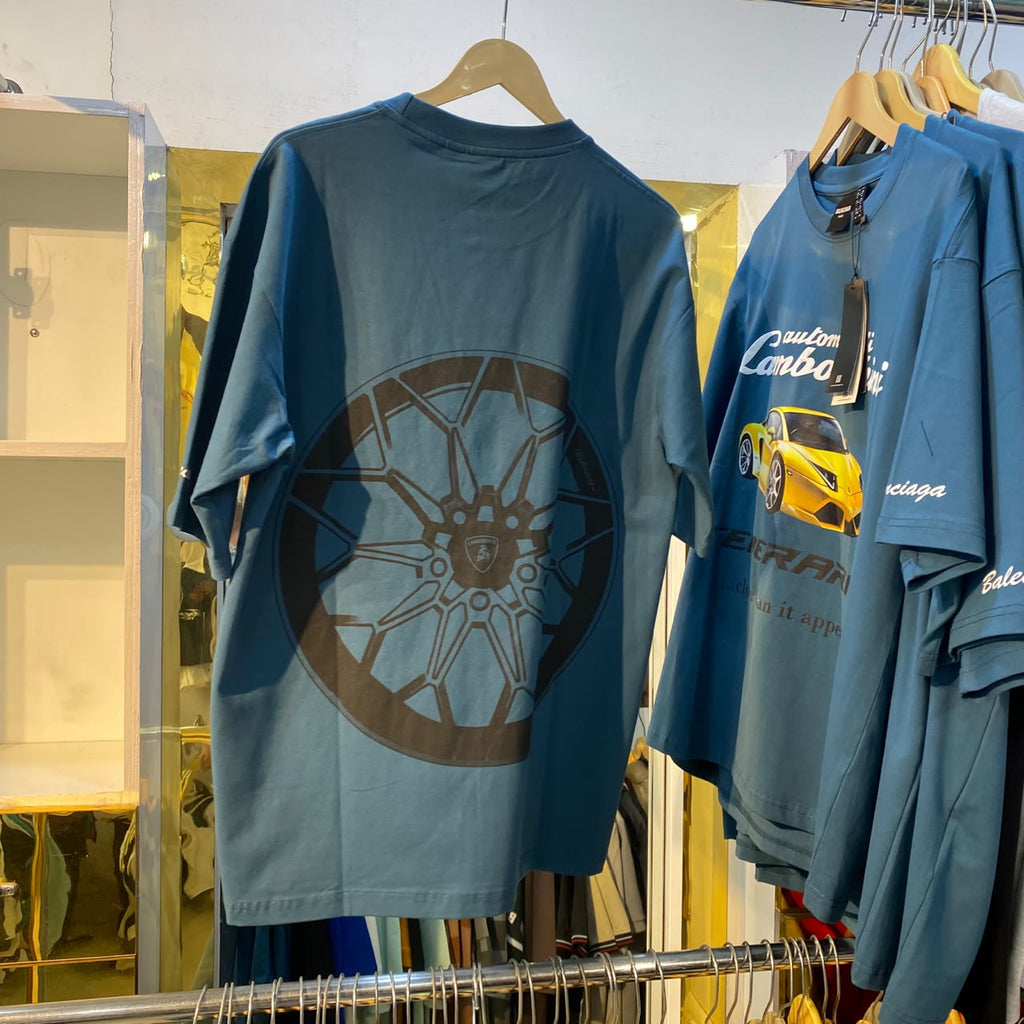Car Grey Blue Unisex Tee Heavy GSM