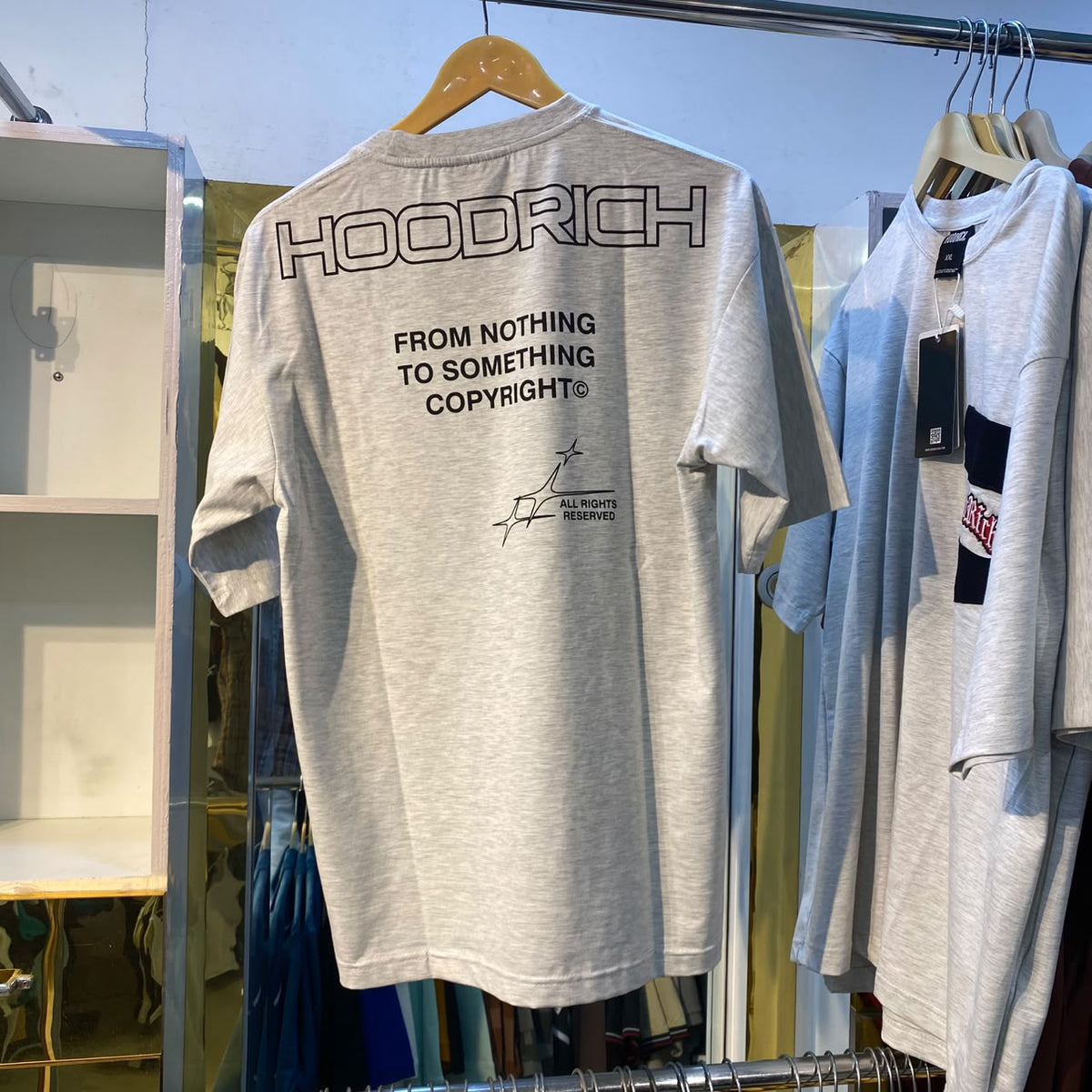 Pocket Grey Unisex Tee Heavy GSM