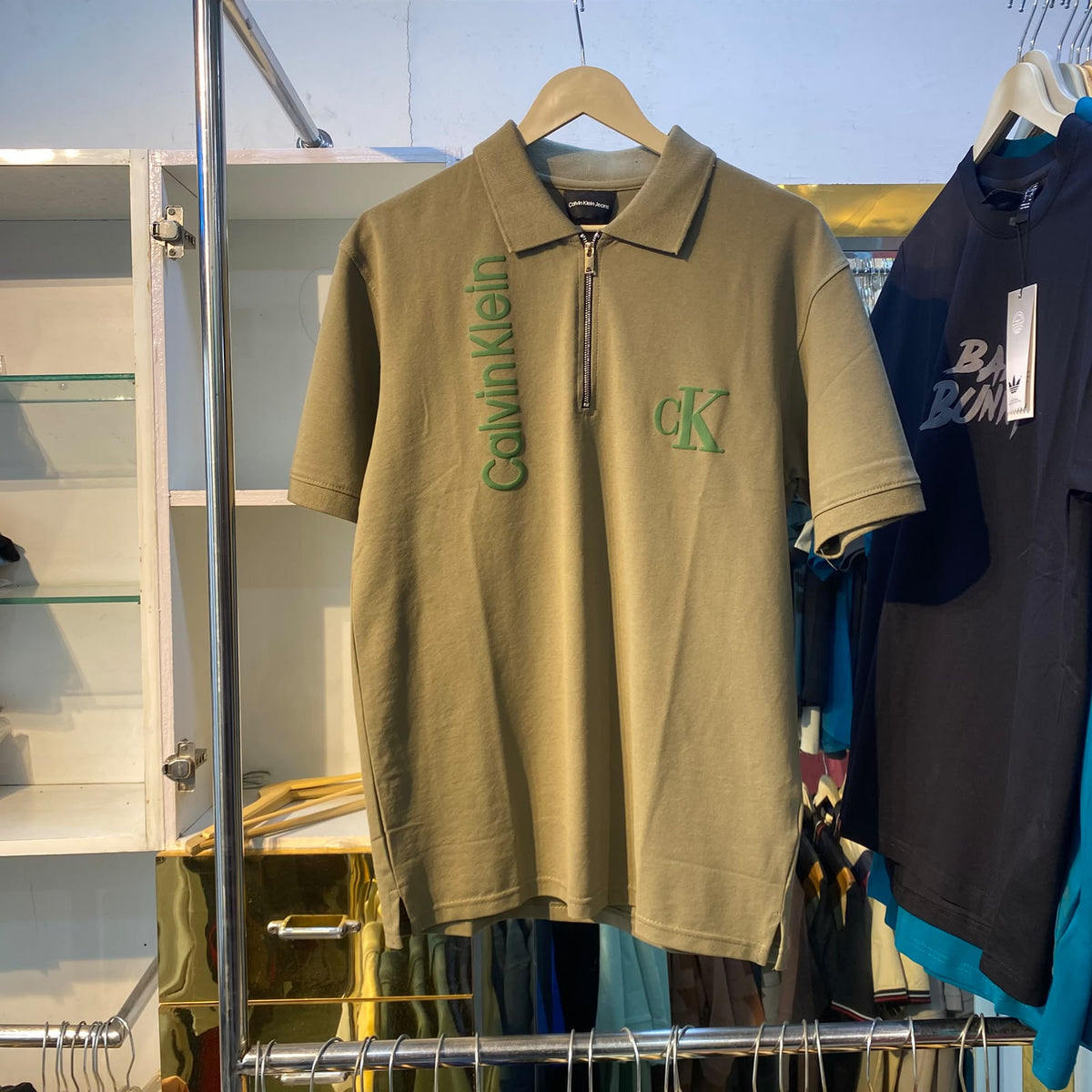 Zipper Mint Collar/Polo Tee