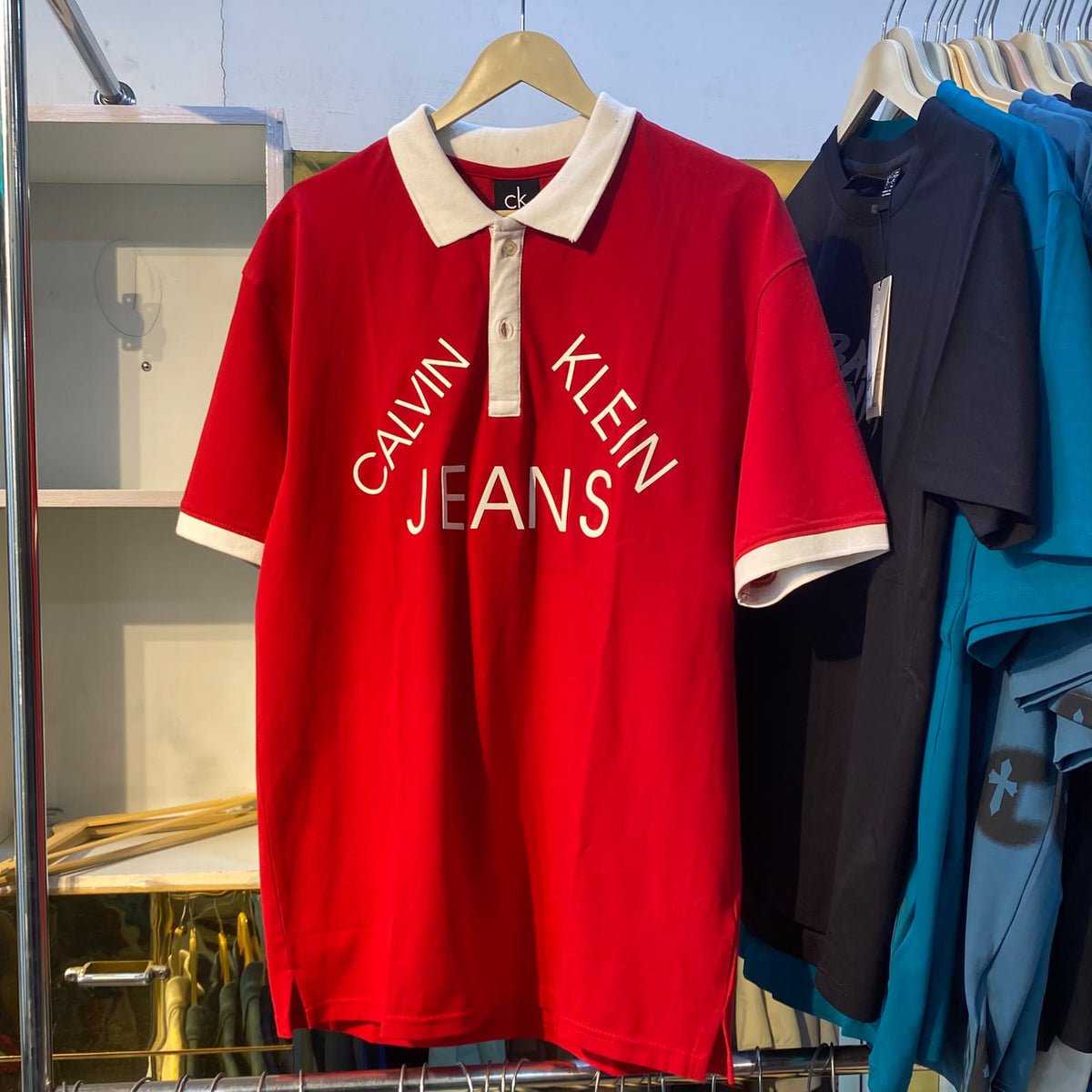 Red White Collar/Polo Tee
