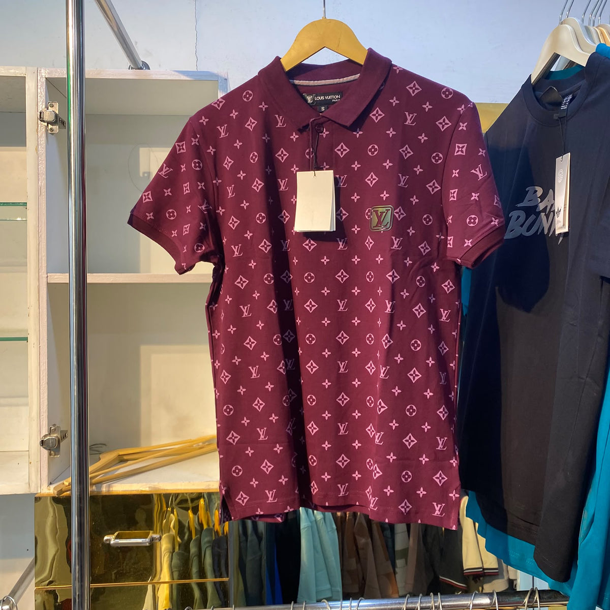 Wine Self Collar/Polo Tee