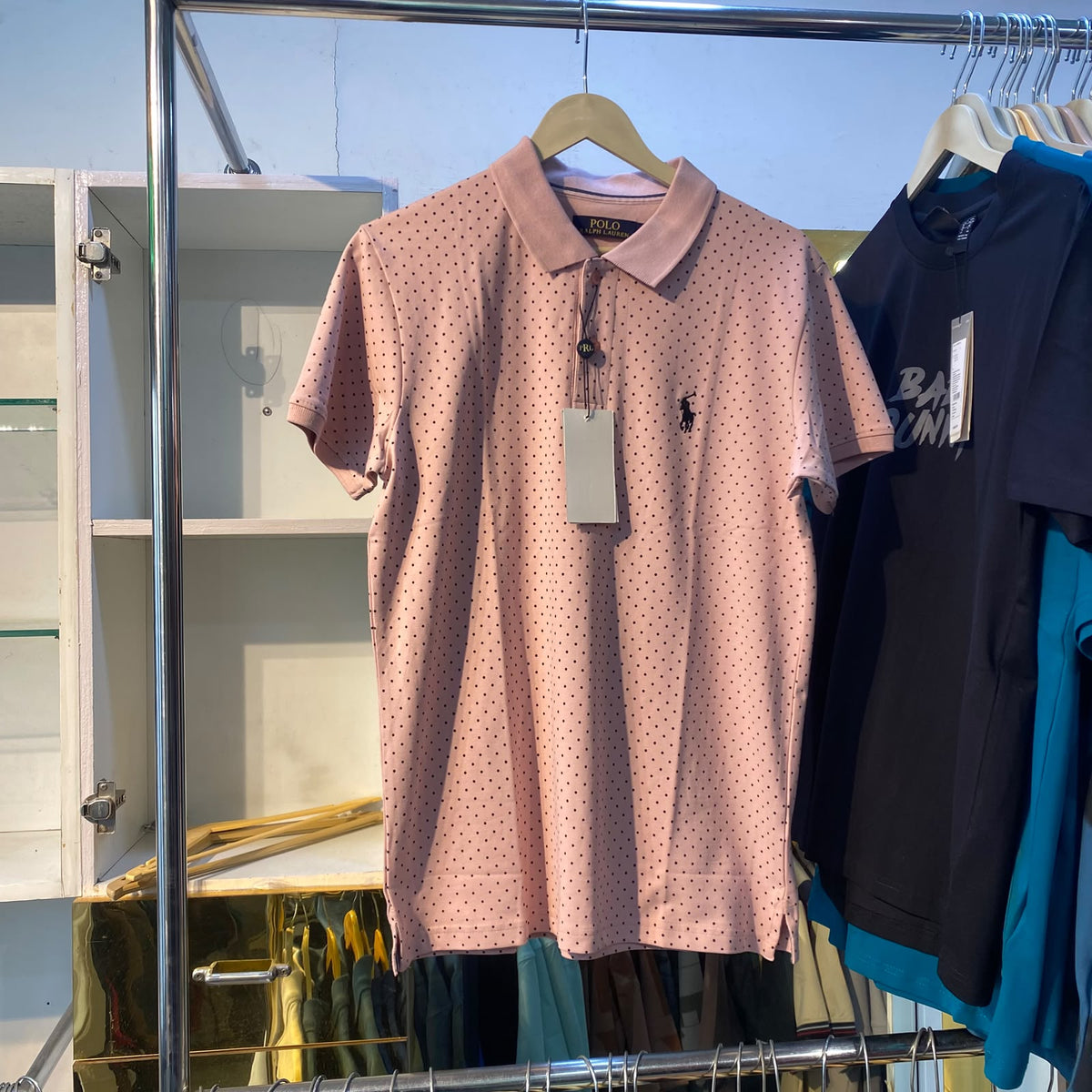 Dotted Pink Collar/Polo Tee