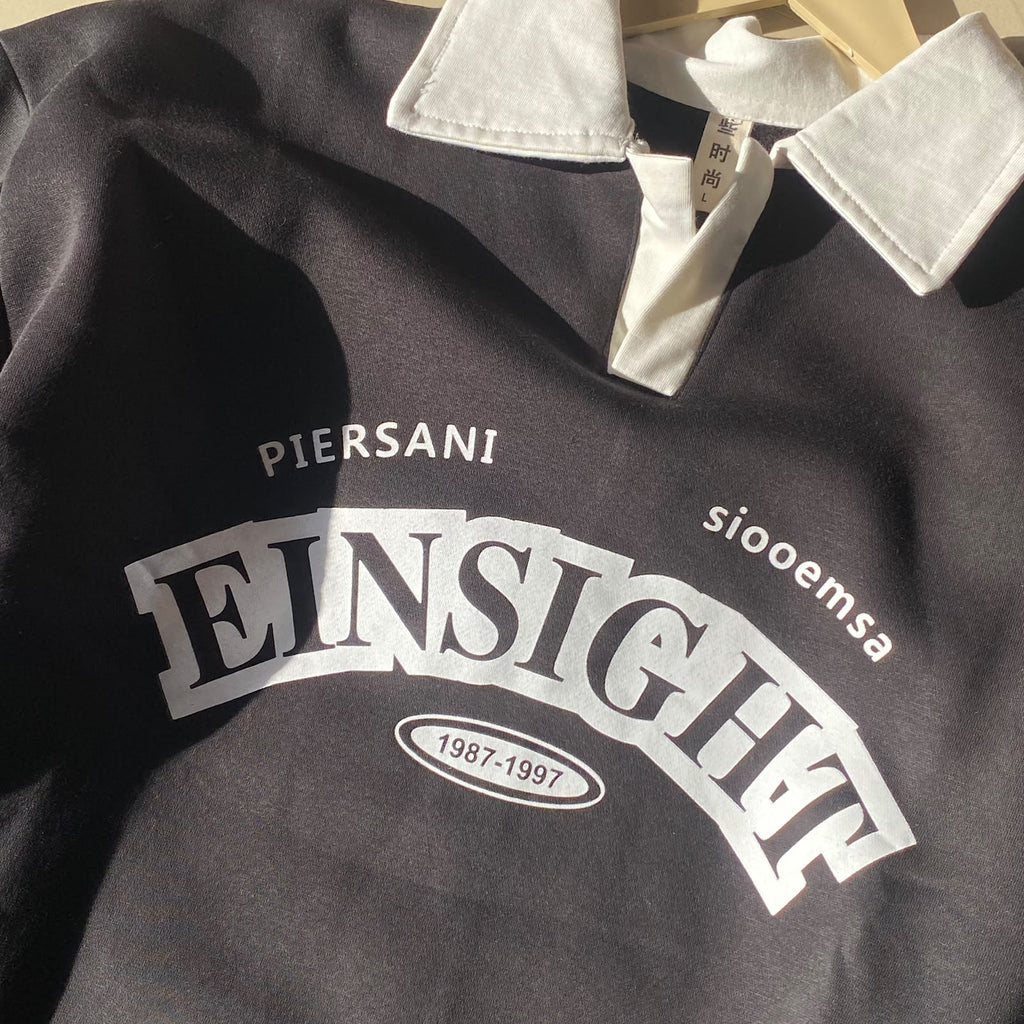 Sight Black Boxy Fit Sweatshirt