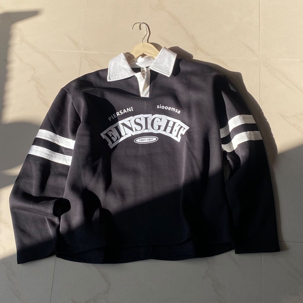 Sight Black Boxy Fit Sweatshirt