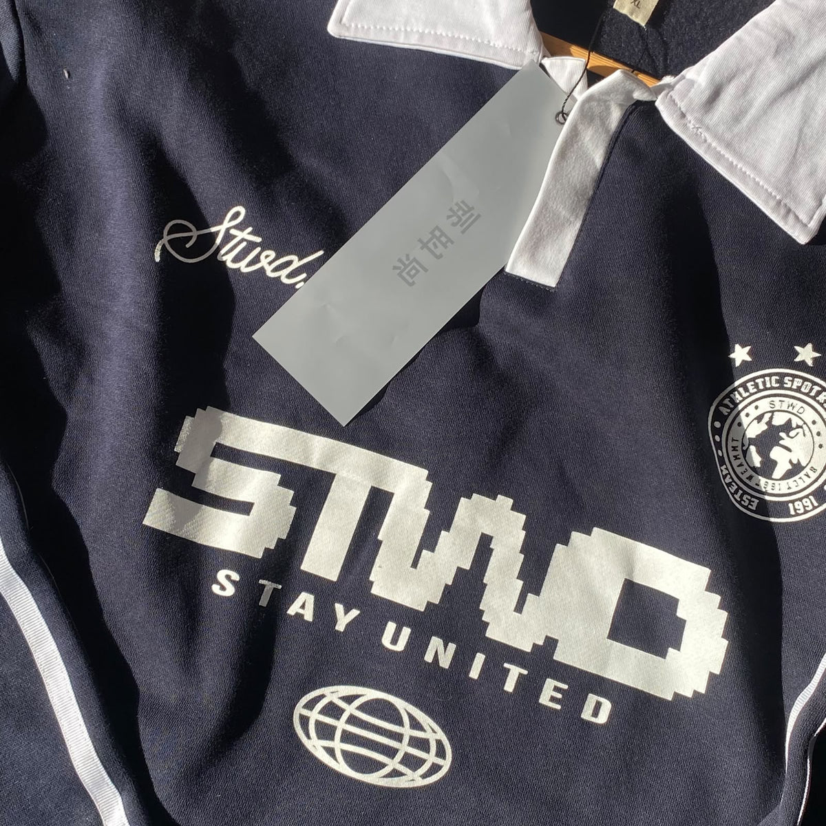 Stwd Navy Boxy Fit Sweatshirt
