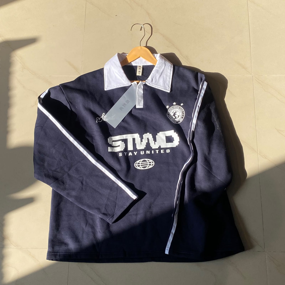 Stwd Navy Boxy Fit Sweatshirt