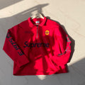 Red Half Zipper Boxy Fit Sweatshirt