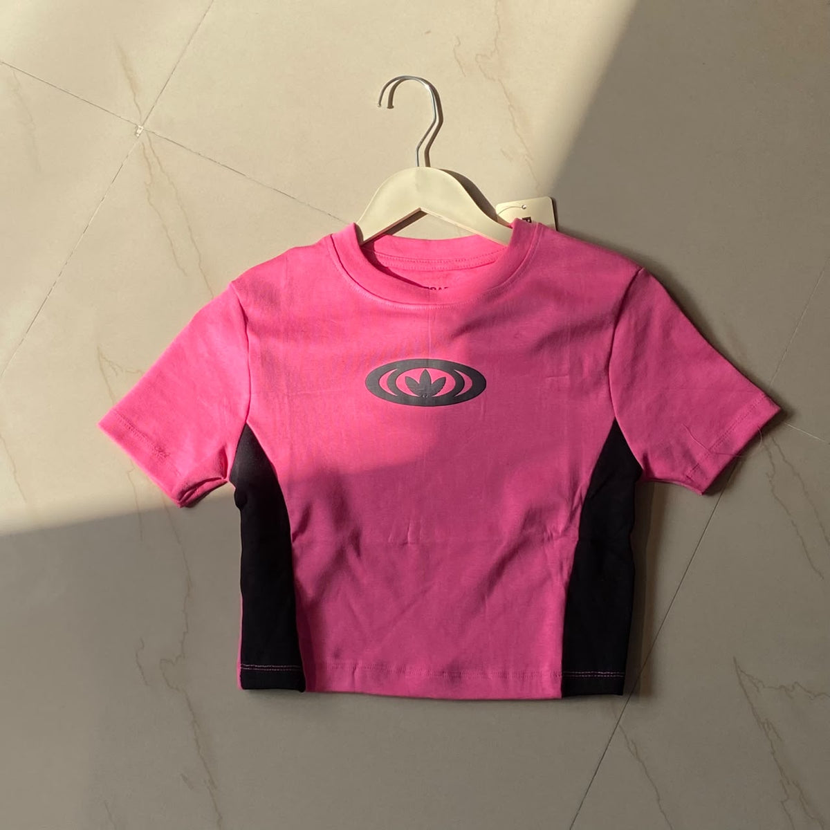 Pink Leaf Women's Baby Tee (Fits XS, S & M)