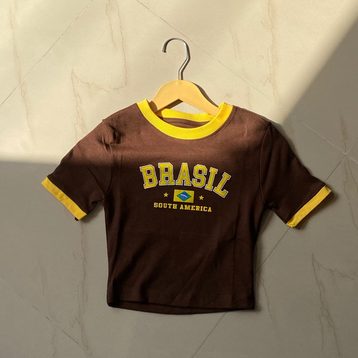 Brasil Brown Women's Baby Tee (Fits XS, S & M)