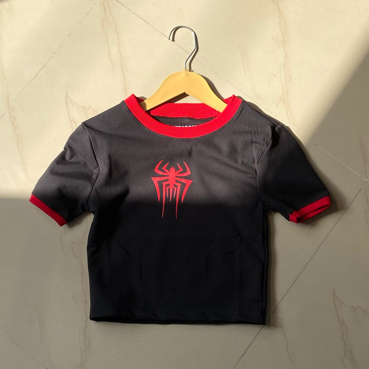 Spider Black Women's Baby Tee (Fits XS, S & M)