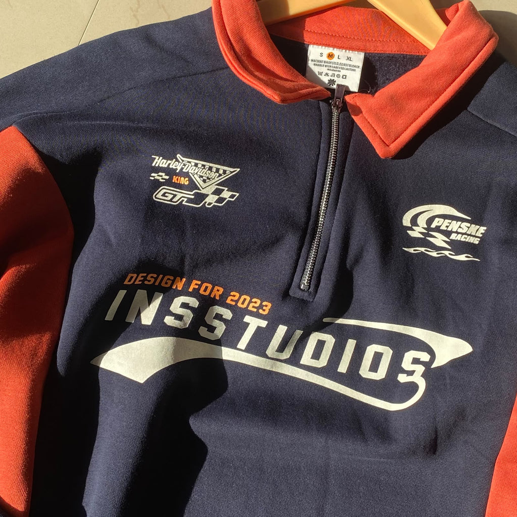 Racer Boxy Fit Navy Red Sweatshirt